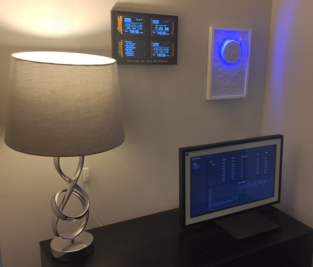 Spark - Nerd Miner Crypto Mining Rig - 4 x 720 kh/s Wall Mountable - Mining Rig