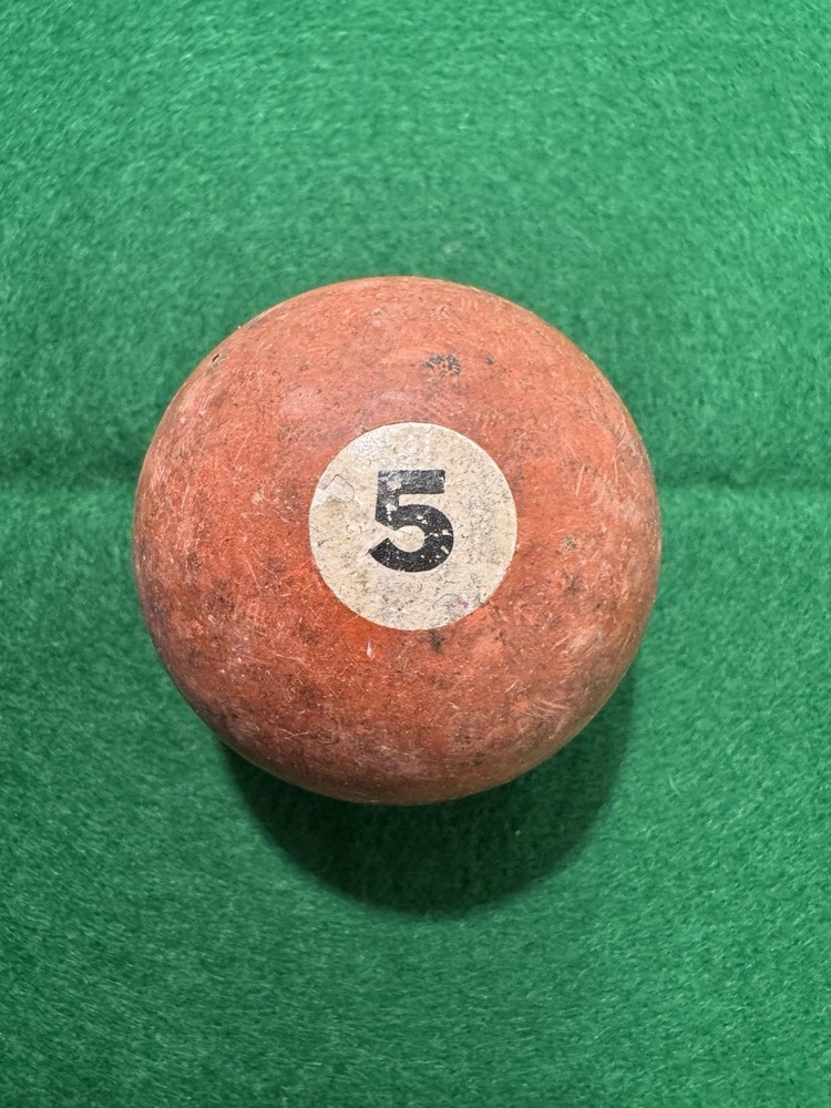 Vintage “Clay” Billiard Pool Ball Solid Red #5 Collectible