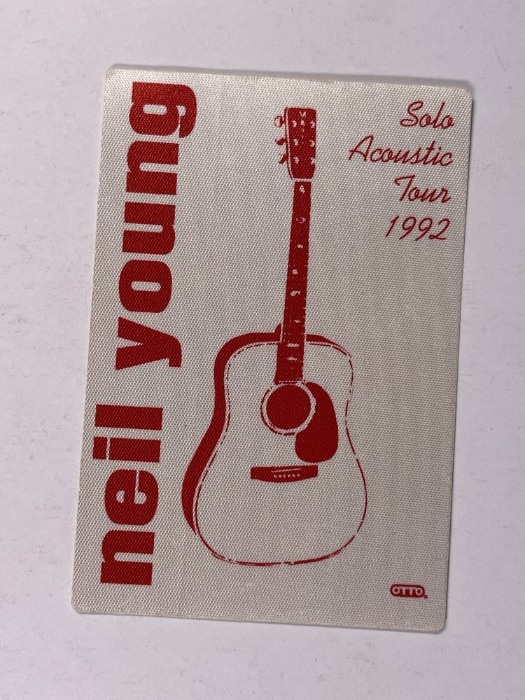 Neil Young Backstage Pass Original Unused Acoustic Tour 1992