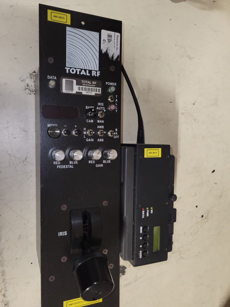 Total RF Camera Control panel with V-mount camera receiver for data and tally