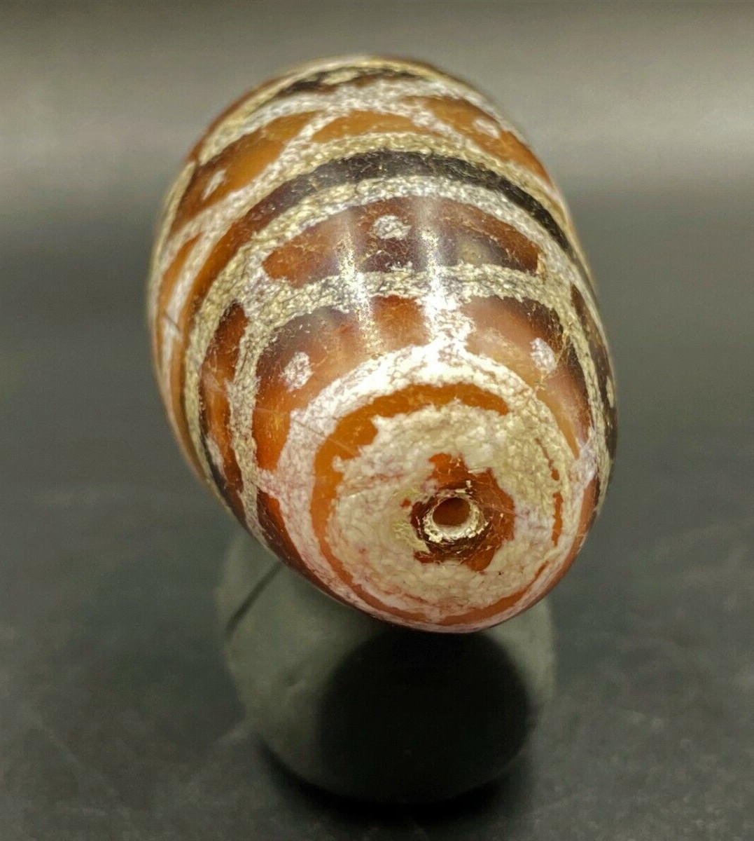 Old Ancient Antique Indo Tibetan Phum Dzi Tian Zhu Himalayan Amulet Agate Bead