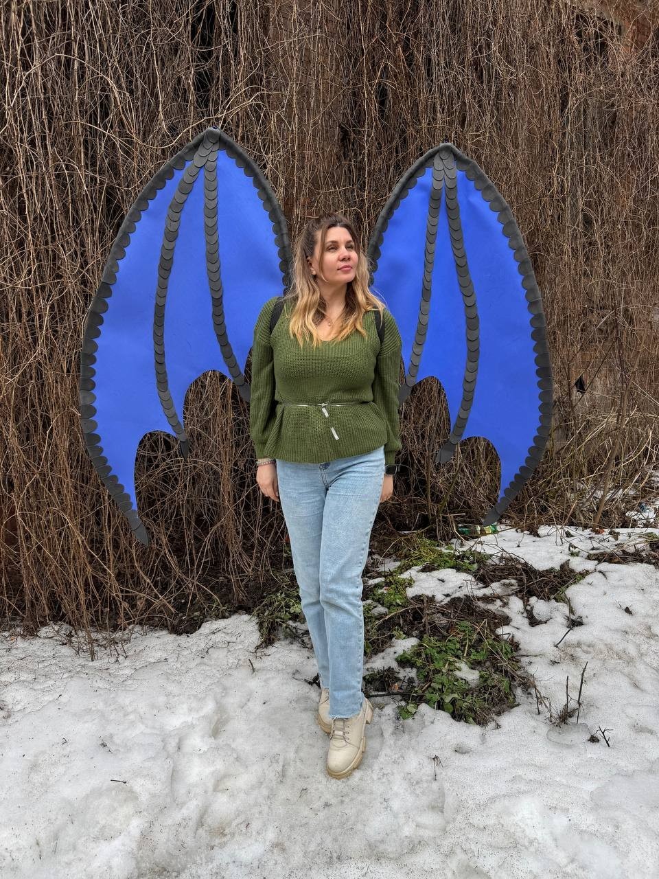 Dragon Cosplay Wings with Demon Tail Gothic Dark Angel Costume Big Black Bat