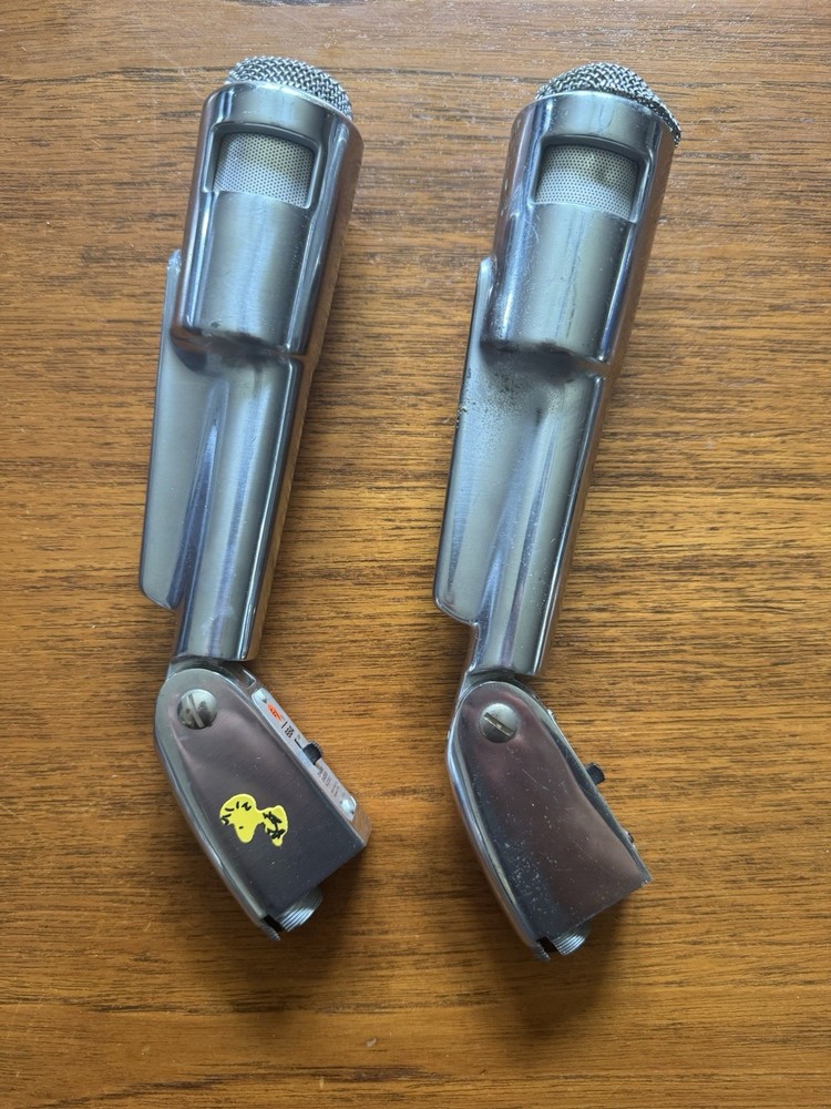 Pair Vintage EV Model 664 Dynamic Microphone Electrovoice Tested Working Deco