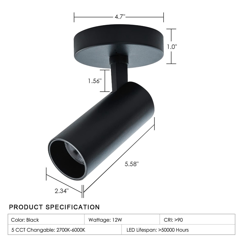 LED Ceiling Spotlight 5CCT 2700K/3000K/3500K/4000K/6000K Selectable Dimmable,...