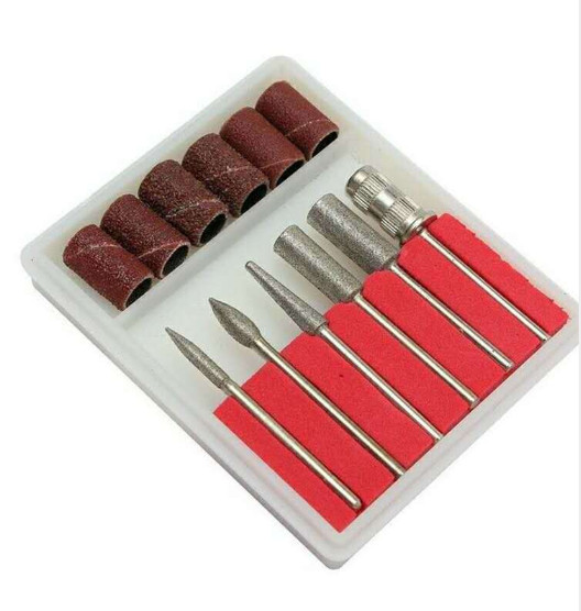 6pcs Nail Tips Drill Cone Bits File for Drill Machine Buffer Tool Pedicure Kits