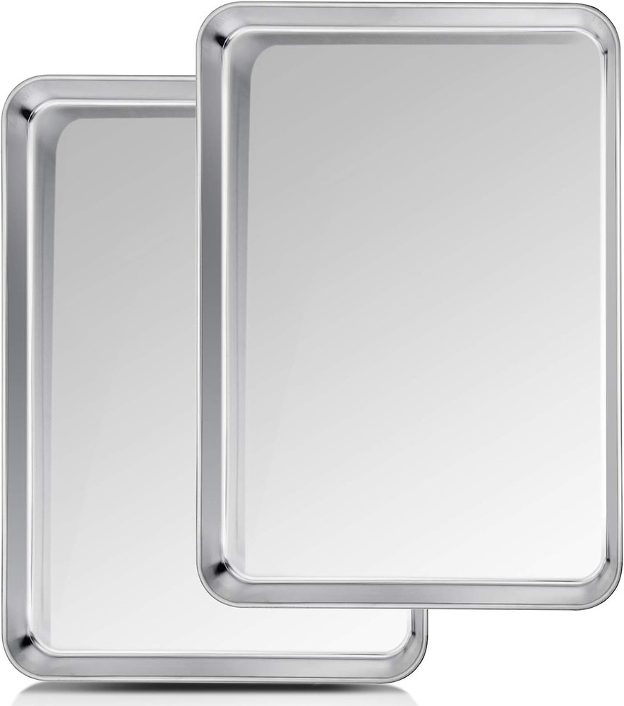 Baking Sheet, 20’’×14’’×1’’, Cookie Sheet Half Sheet Baking Pans Stainless St...