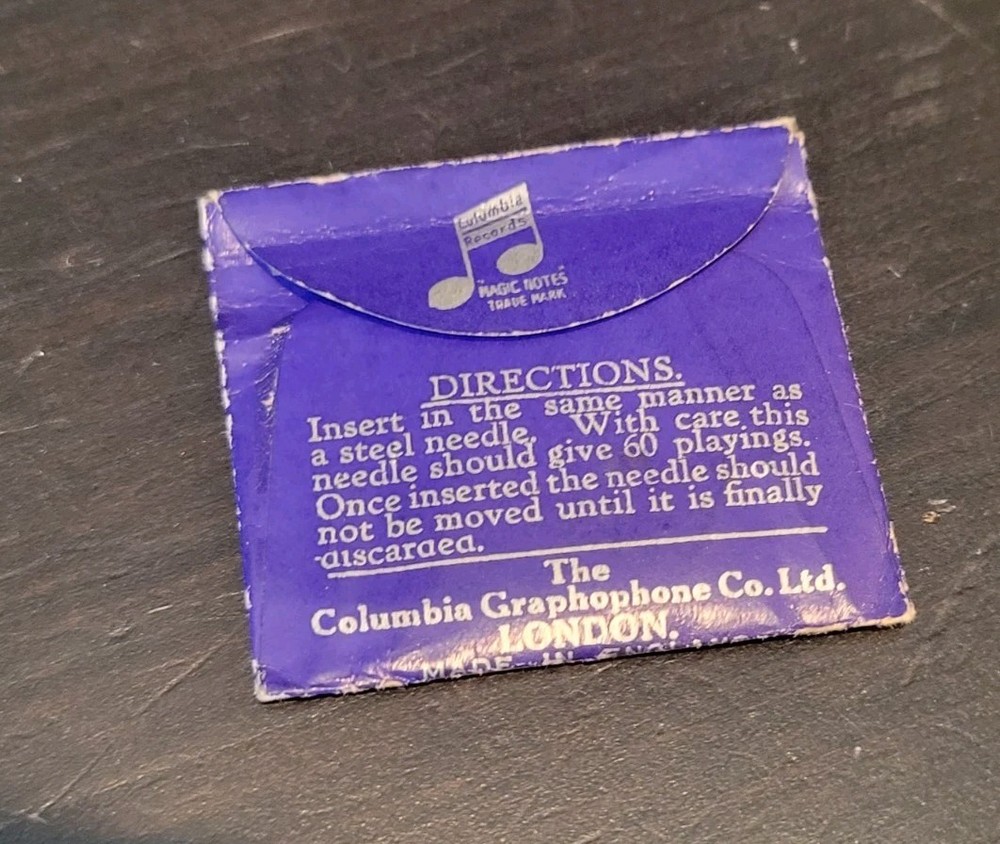 Columbia Chromium Gramophone phonograph needle Long Play Sample Packet