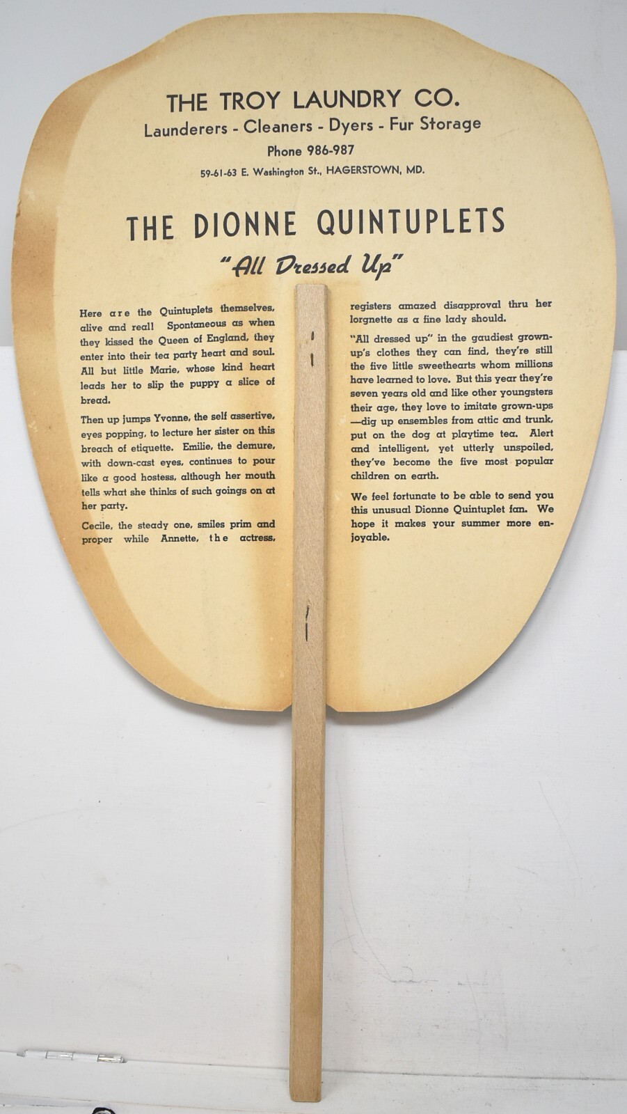 1960s The Troy Laundry Co Dry Cleaners Washington Street Hagerstown Maryland #1