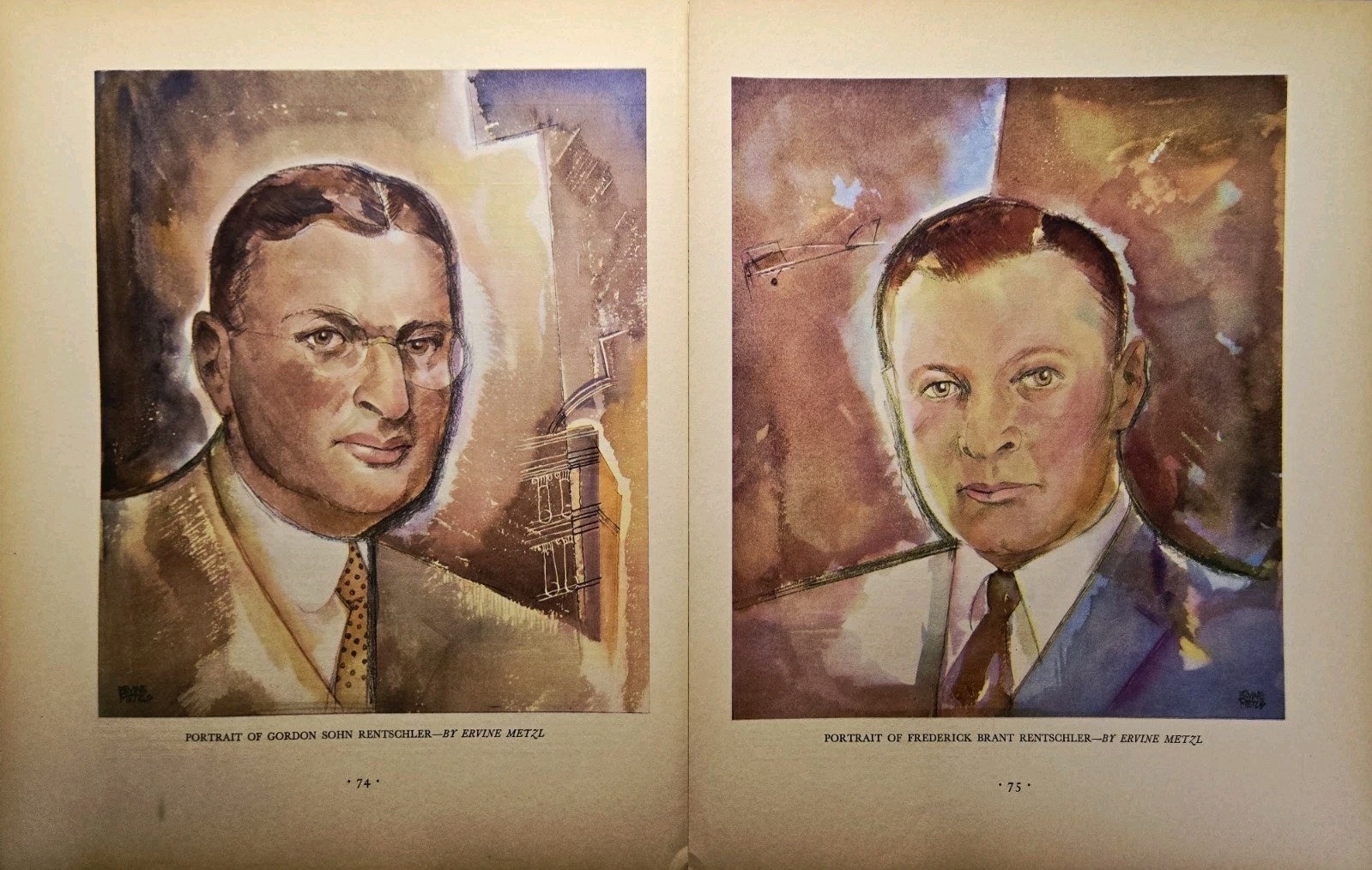 1930 Rentschler Brothers Magazine Article Banking Aviation Tycoons Ervine Metzl