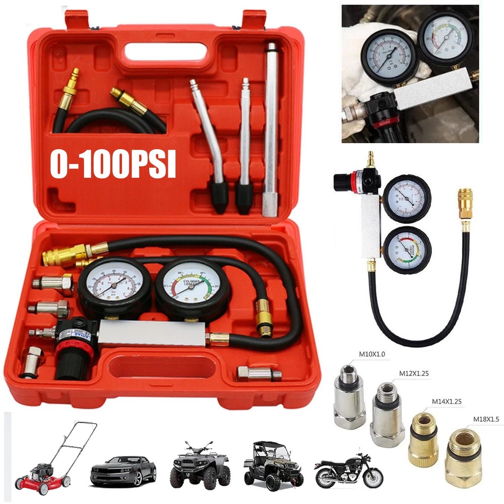 Multi-Function Cylinder Leak Down Tester Gasoline Engine Compression Gauge Test