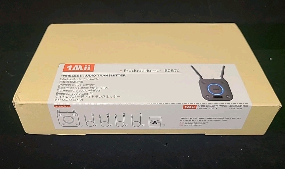 1Mii B06TX Bluetooth 5.2 Transmitter TV Adapter aptX Low Latency Plug & Play