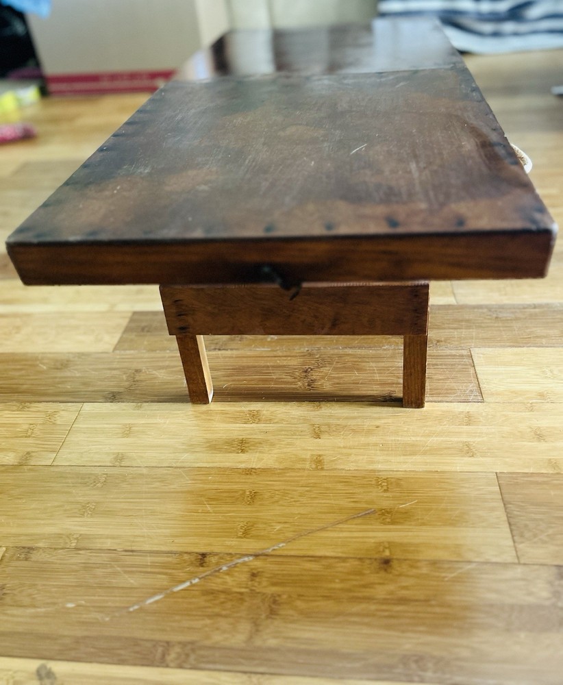 Small Antique Wood Folding Table 34”Collapsible
