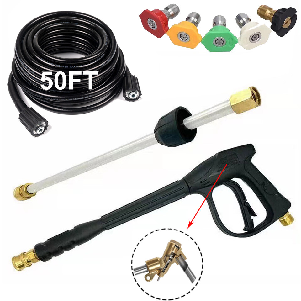 High Pressure 4000PSI Car Power Washer Gun Spray Wand Lance Nozzle and Hose Kit