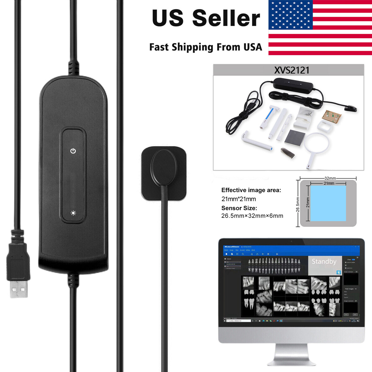 RVG Digital Dental Rayos X Sensor size 1 - Works