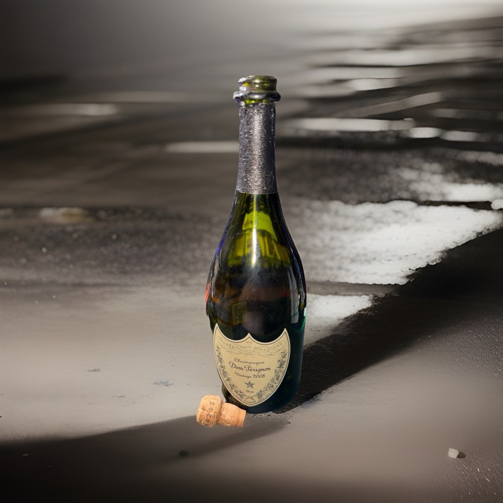Empty Dom Perignon 2008 Bottle With Cork