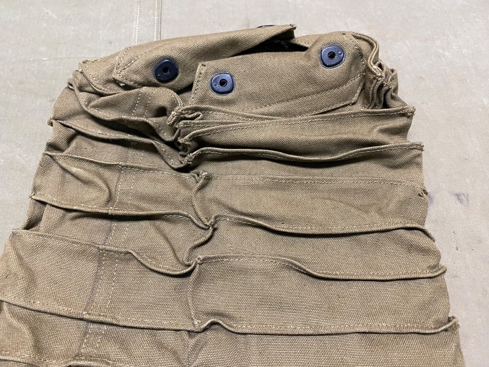 ORIGINAL WWII US ARMY .30 .50 CAL AMMO METALLIC BELT LINK CARRY CATCH BAG-OD#3