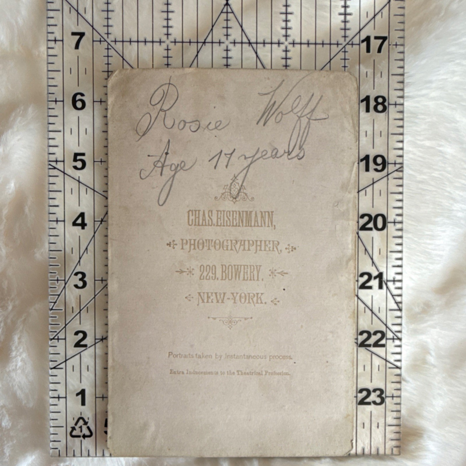 Chas. Eisenmann Cabinet Card Photograph Rosie Wolff Violin Sepia Albumen