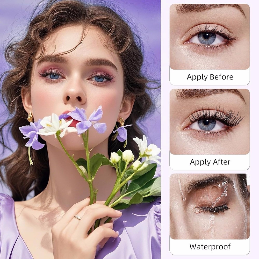 144 Pcs Eyelash Extension Clusters Kit with Light Flat Lashes