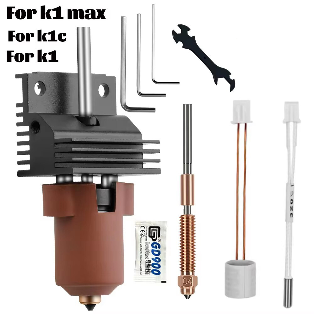 For Creality K1/K1C/K1 Max 3D Printer Hotend Kit Extruder 0.4mm Nozzle Replace