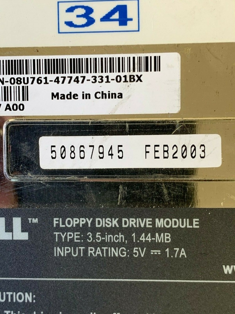 DELL 4702P A01 FLOPPY DISK MODULE FOR LAPTOP DRIVE BAY