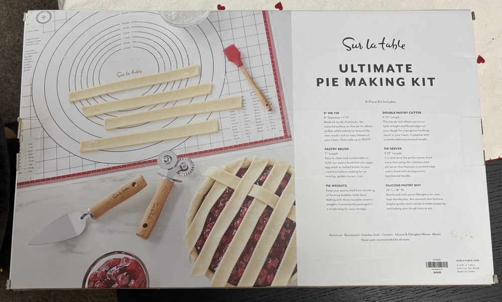 Sur La Table Pie Making Kit 6-Piece Bakeware Set Non-Stick Multicolor Aluminum