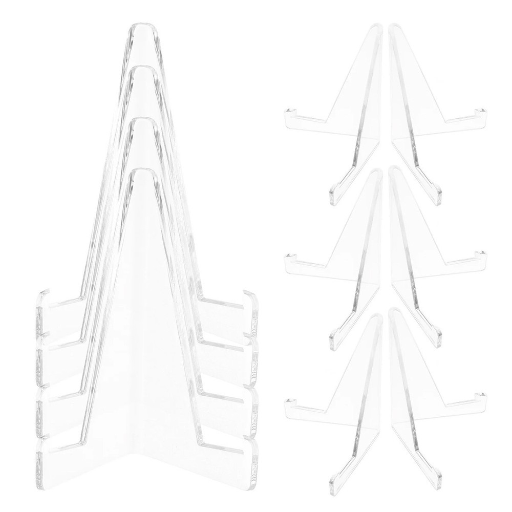 10 PCS Triangular Clear PS Display Stand Space-Saving Holder for Cards Coins US