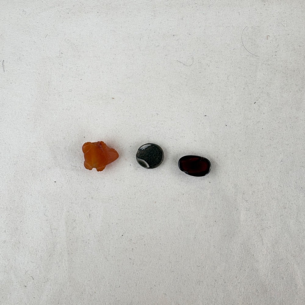 3 Ancient Bactrian Agate Carnelian Garnet Cabochon
