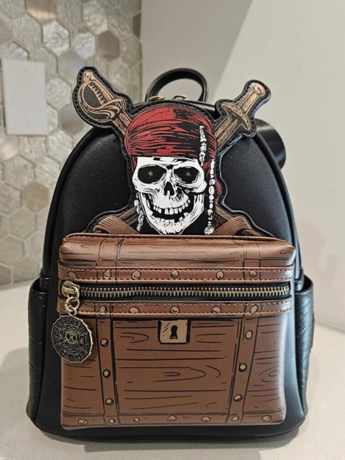 New Cosplay Loungefly Disney Pirates Of The Caribbean Mini Backpack Dead MenGift