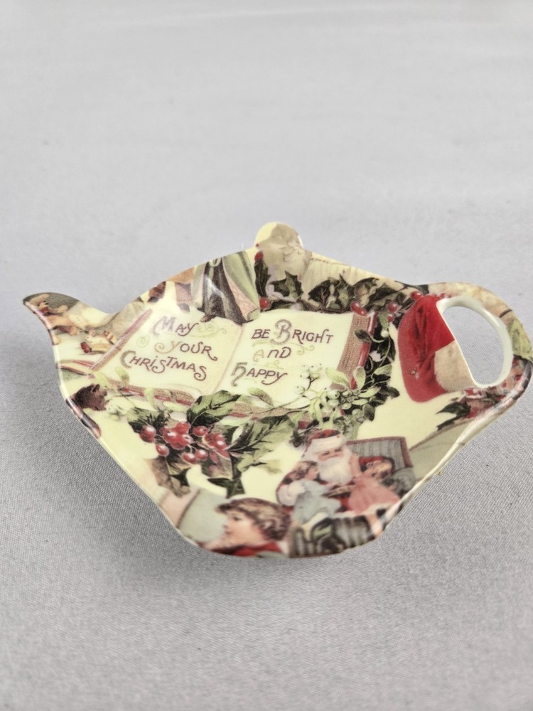 Christmas Themed Ceramic Teabag Holder