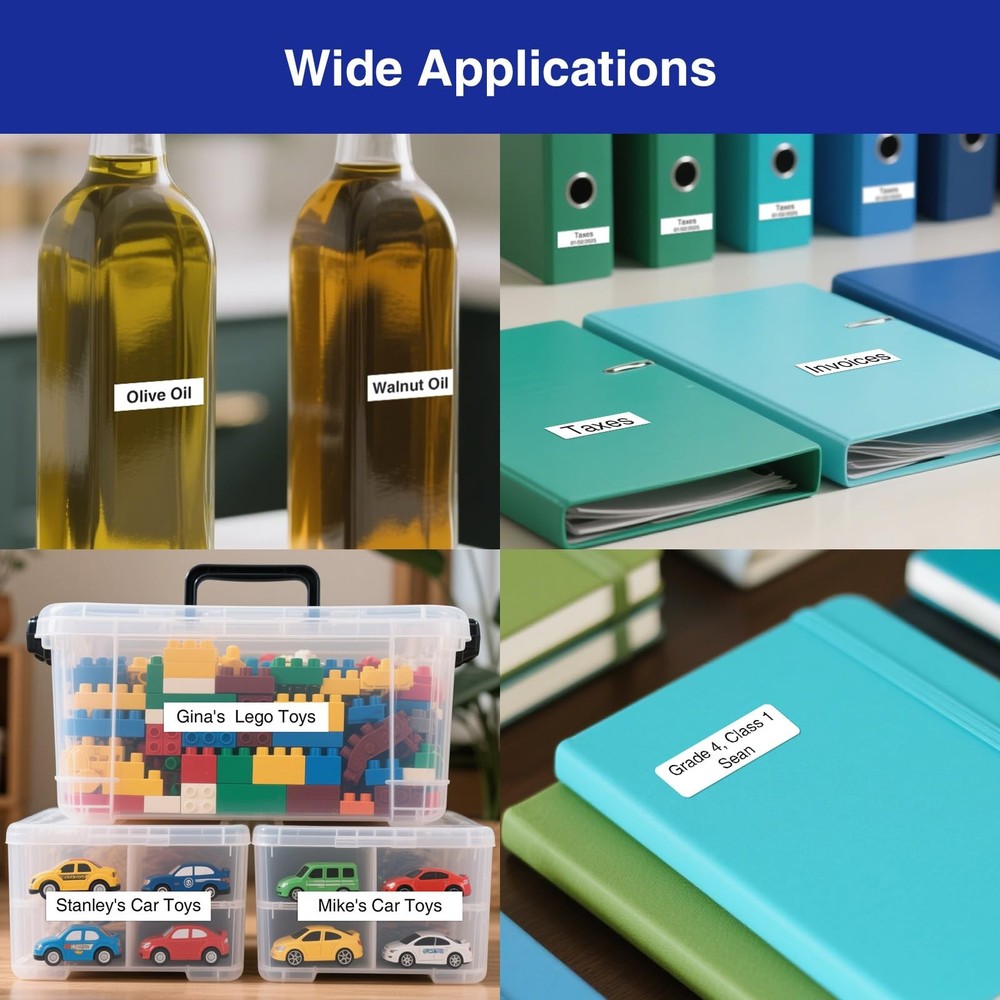 E11 Bluetooth Label Maker Machine 4 Tapes Rechargeable Inkless Printer Black