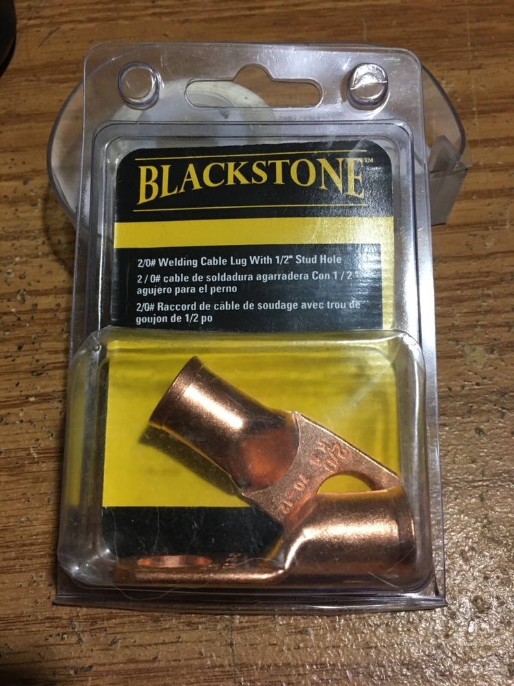 (2) Blackstone® 2/0# Welding Cable Lug With 1/2" Stud Hole