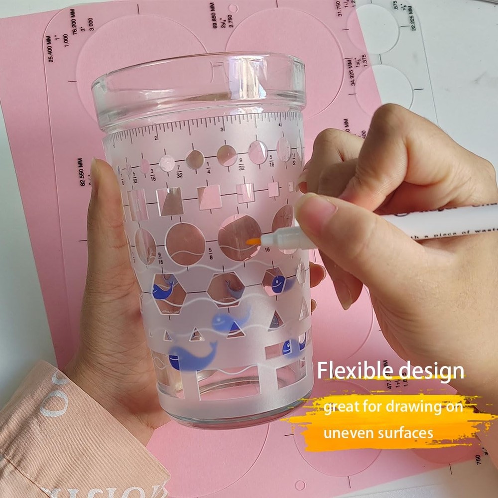 Circle Templates for Drawing - 3 Pack Drafting Stencils Measuring Tools Circl...