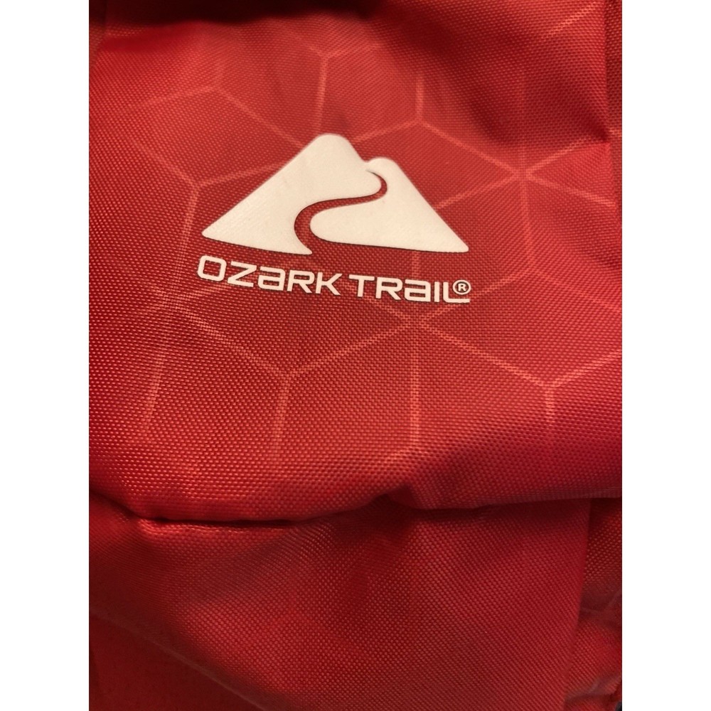 Ozark Trail Red Navy Blue Geometric Pattern Small Hiking Daypack Backpack