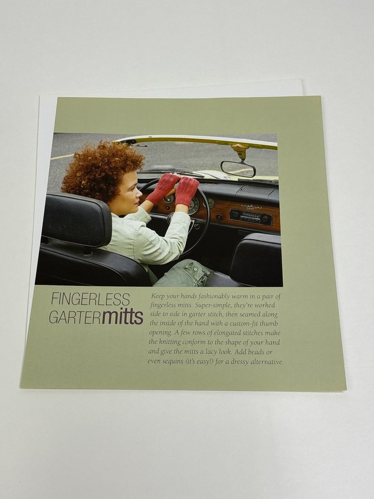 Fingerless Garter Mitts Knitting Pattern Book Pages