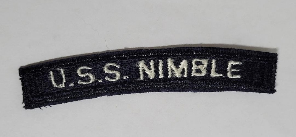 US Navy U.S.S. NIMBLE Minesweeper From World War II Arc Tab Segment Patch