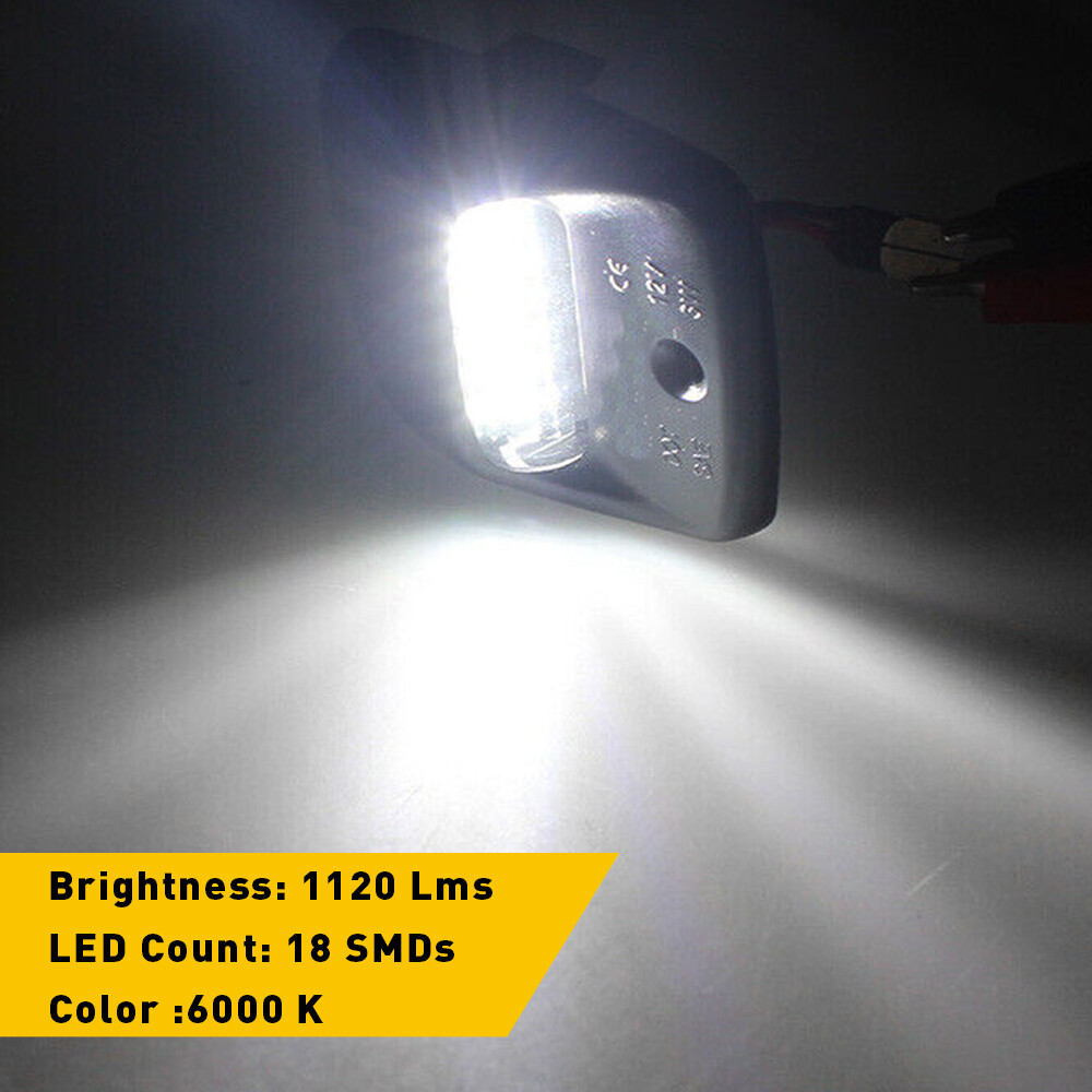 Pair LED White License Plate Number Lights For 2005-2015 Toyota Tacoma, Tundra