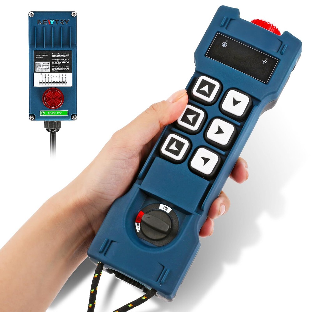 Upgraded Wireless Crane Remote Control 6 Button 12v Industrial Crane Controller