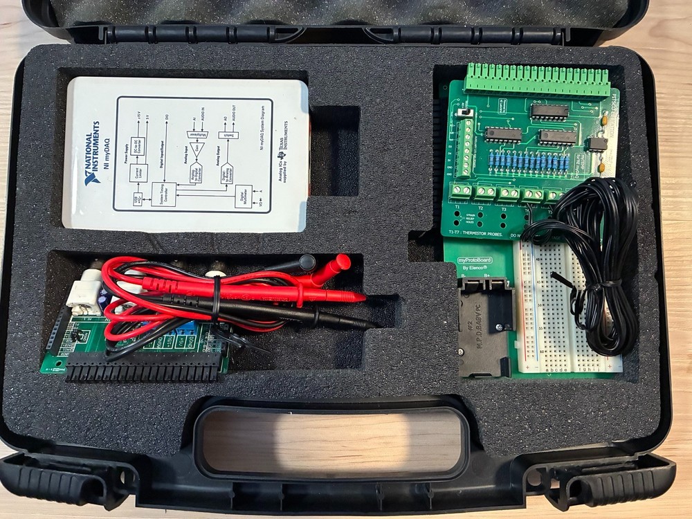 NI National Instruments USB myDAQ Kit + Probes + Temp Module + Protoboard