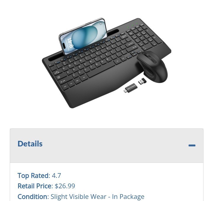 KG659 Wireless Keyboard and Mouse Combo Rose Gold Missing Usb Dongle/Reciever