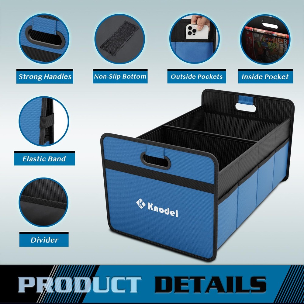 Foldable Car Trunk Organizer with Reinforced Handles Compact Storage Solution