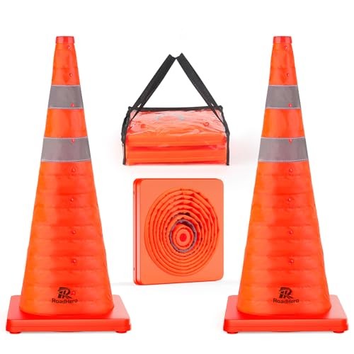 Pack Collapsible Traffic Safety Cones, Multi Purpose Pop-up Cones 28 Inch 2