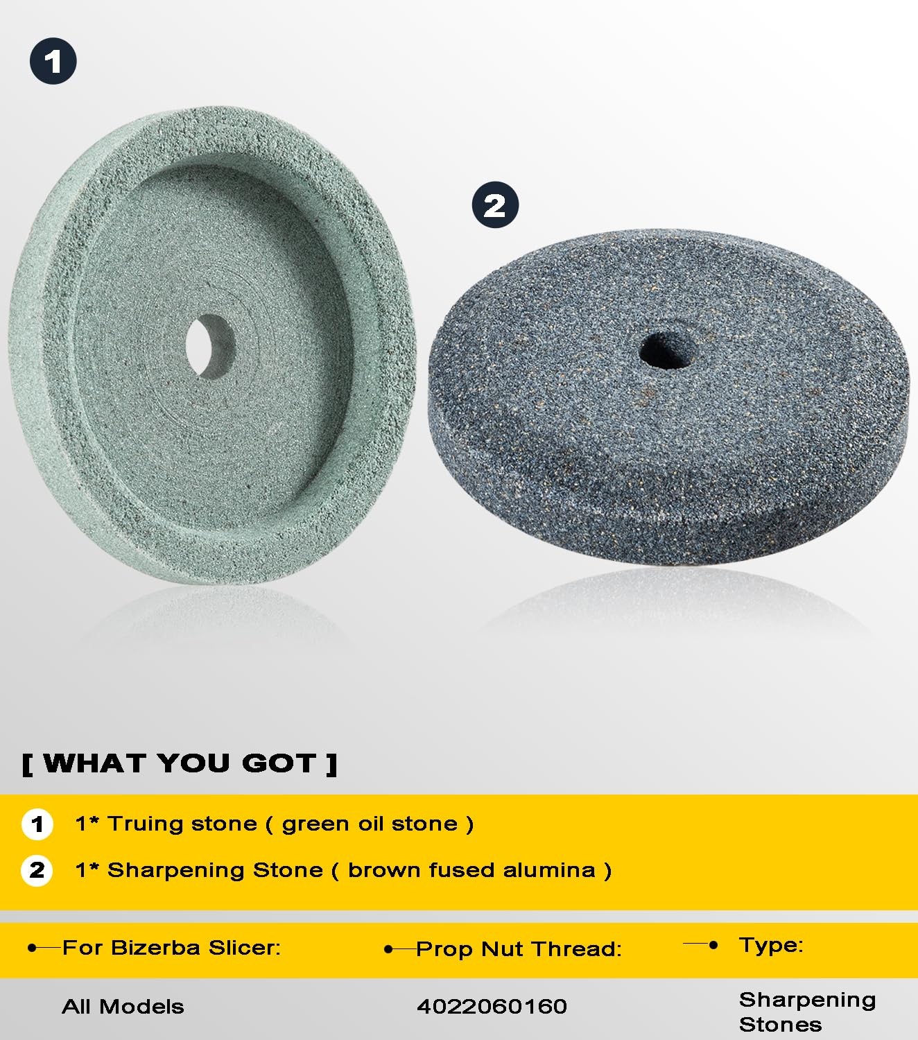 Meat Slicer Sharpening Stone Set For All Models of Bizerba Slicers