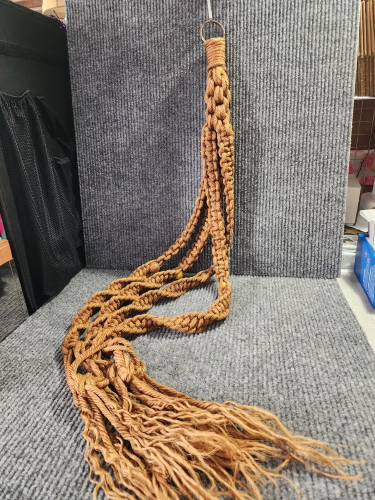 Large Jute Macrame Plant Hanger Side Table 46" Long