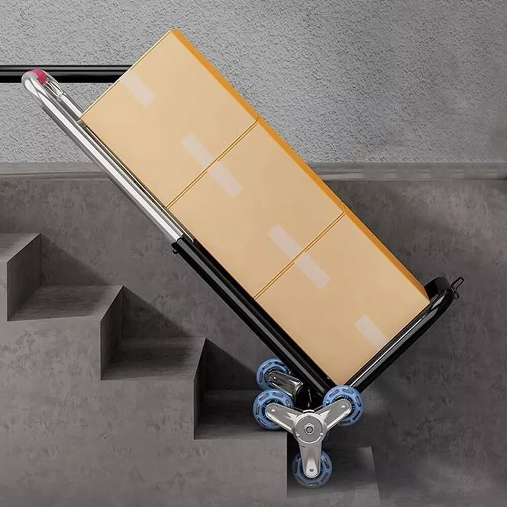 330 lbs Stair Climbing Cart Heavy Duty Folding Hand Truck Dolly 6 Wheels + Rope