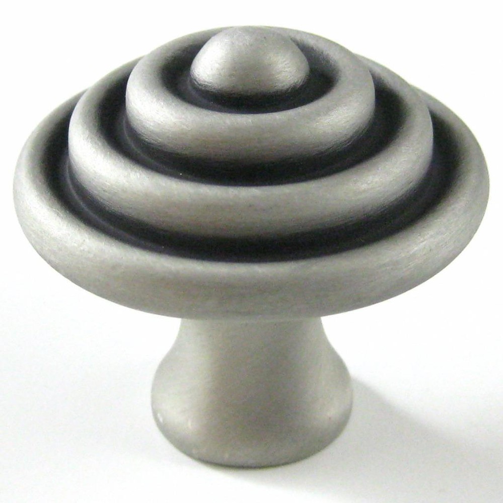 10 Betsy Fields Large Cabinet Knobs Brushed Satin Pewter Domed Rings PBF528Y-BSP
