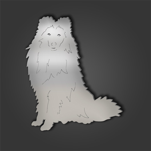 Shetland Sheepdog Silver Acrylic Mirror