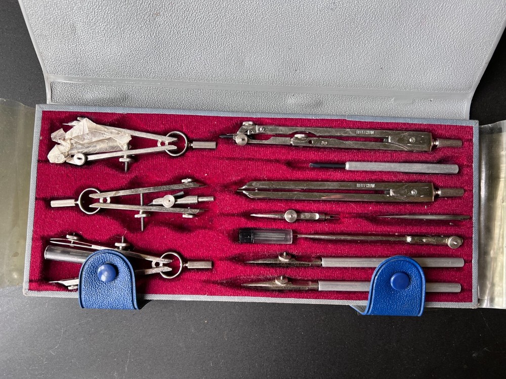 Vintage Technical Drawing Draughtsman Set in Original Case Hellerman X 15