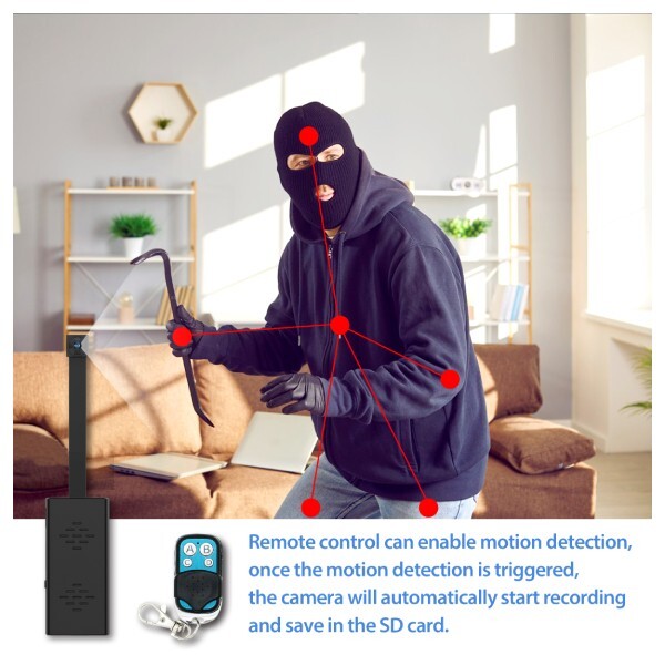 4K UHD Black Pocket Shirt Button Remote Control Camera