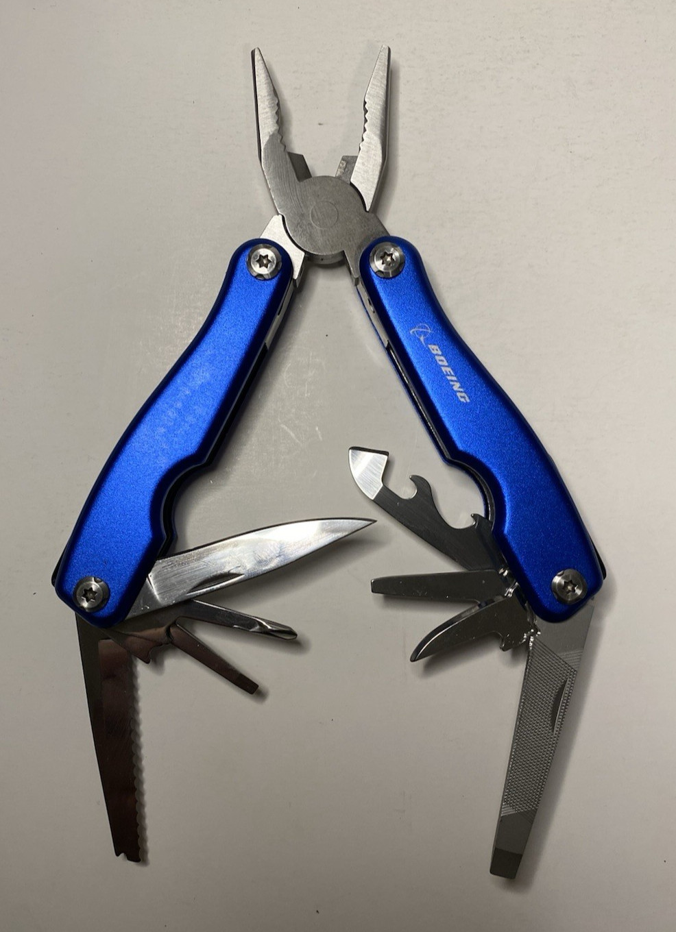 Boeing Blue Multi-Tool Folding Tool w/ Nylon Belt Pouch