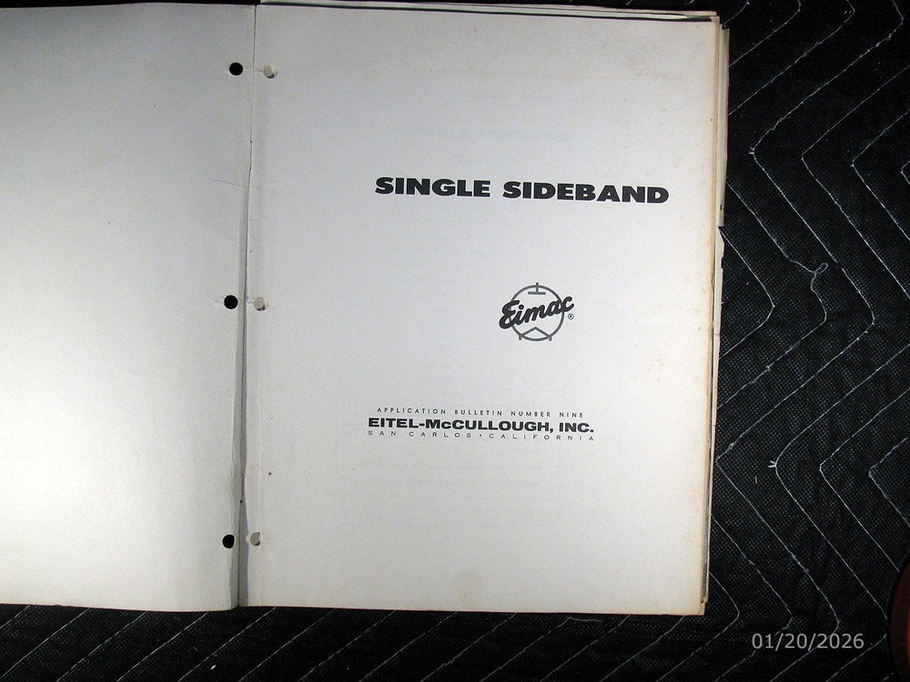 Eitel-McCullough Inc. (Eimac) "Single Sideband" Application Bulletin Number Nine